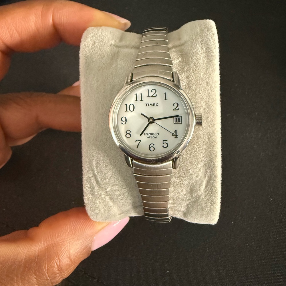 Timex Silver Timepiece with White Face